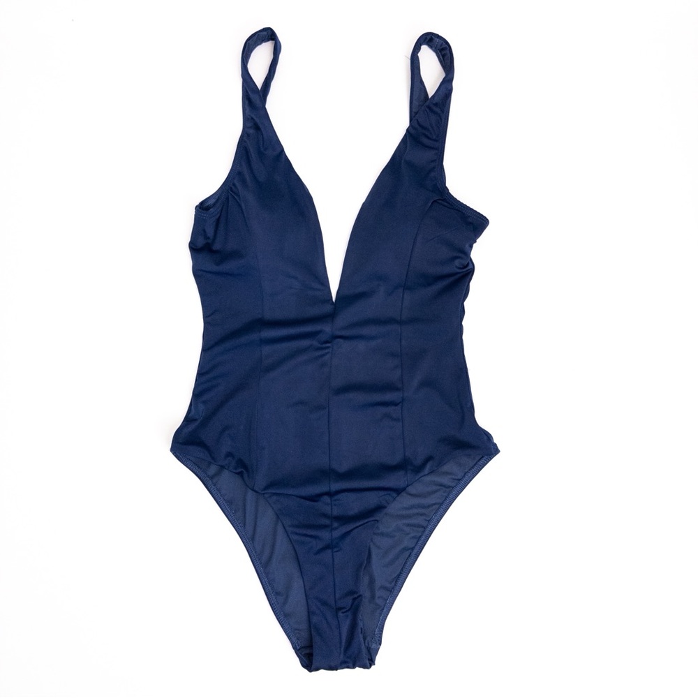 Tropical Escape . Plunging V-Neck Swimsuit